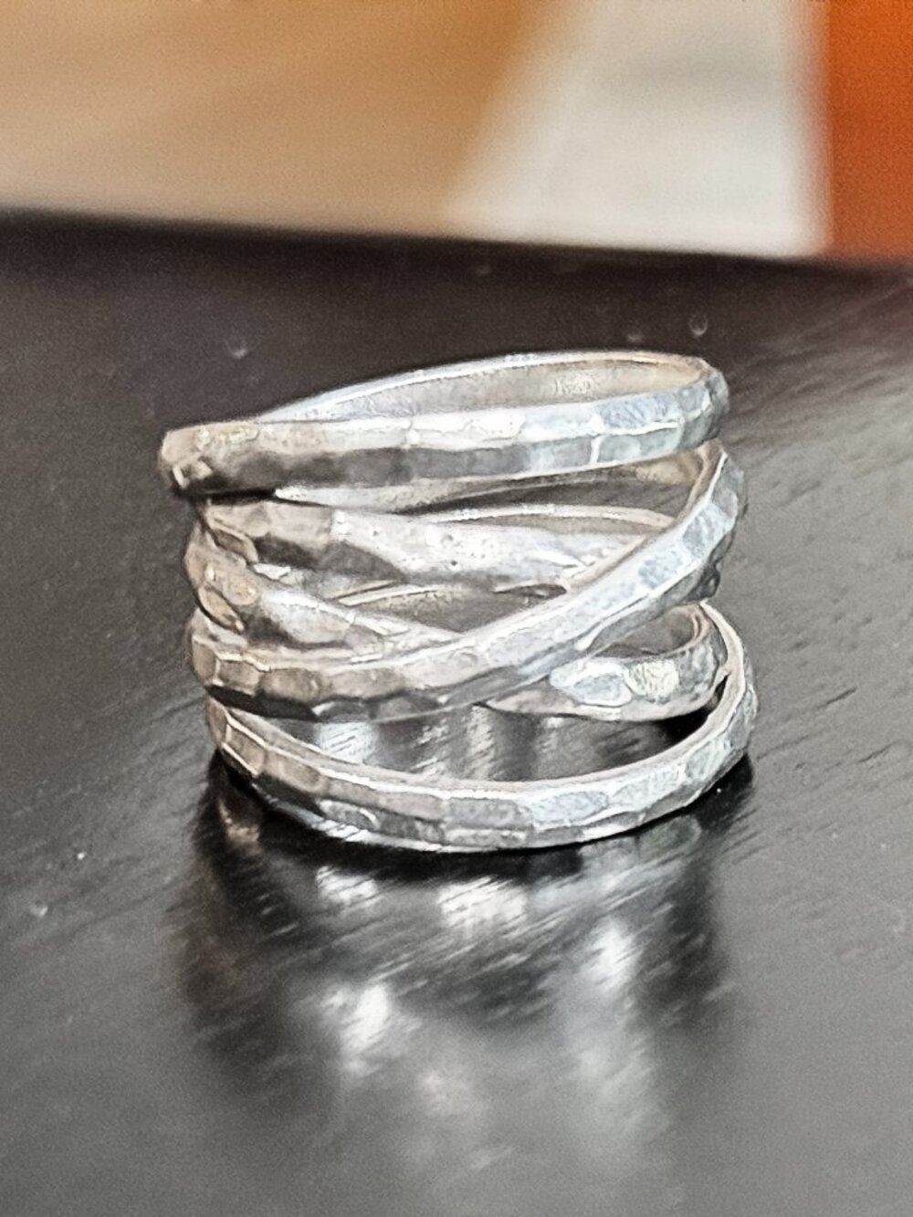 Silpada 'Wrapped Up' Overlapping Textured Band Ring in Sterling Silver Size 8